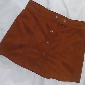 Takara girls brown suede snap skirt sz 4